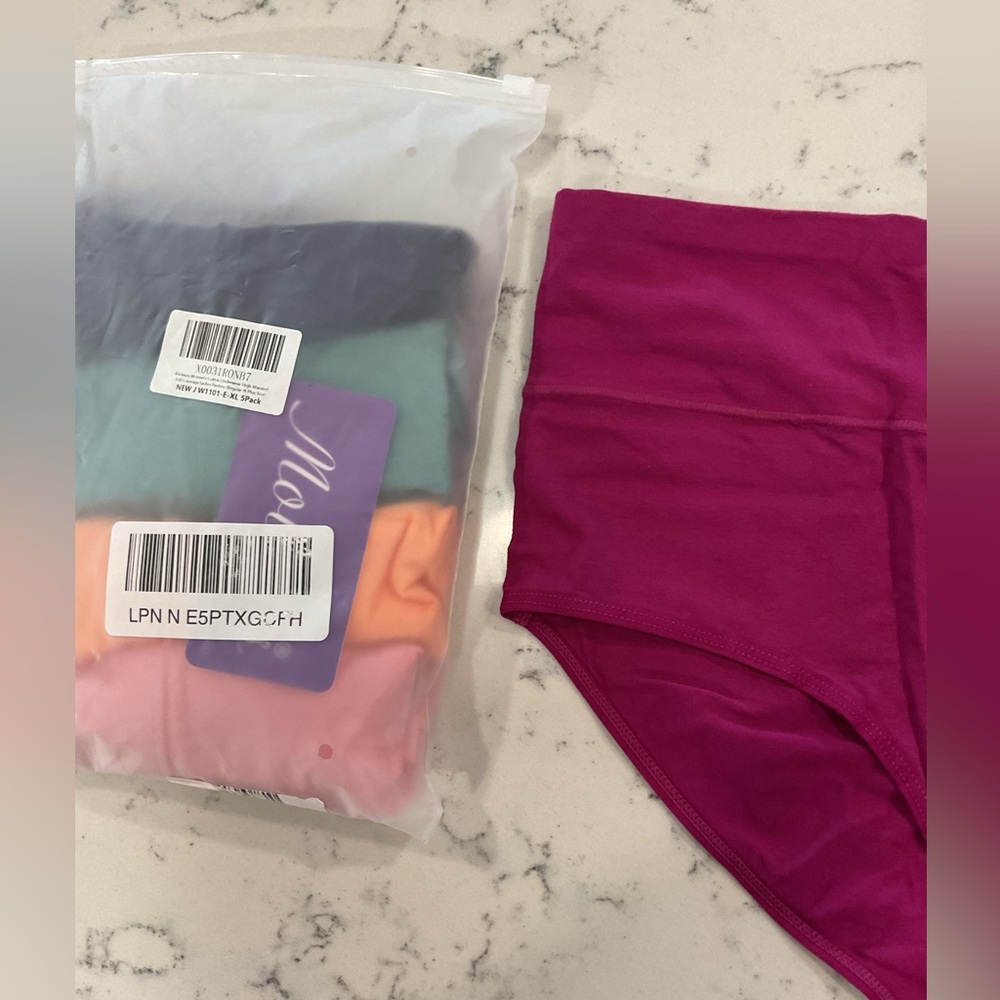 NWT Molasus 5 Pack Women’s Cotton Underwear. High Waisted Full Coverage XL